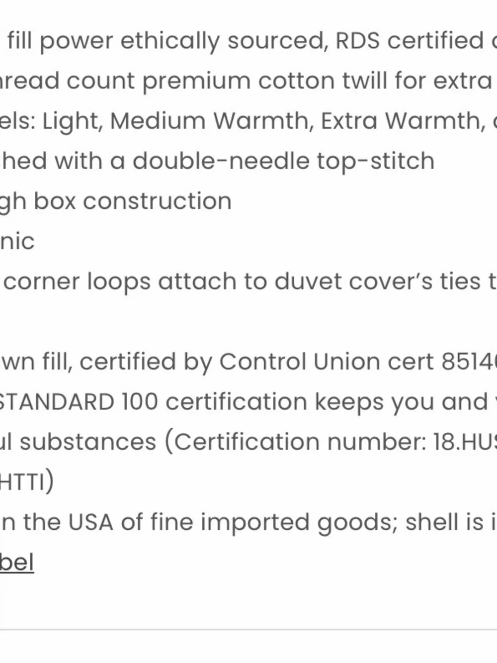 The Company Store White LACROSSE Comforter